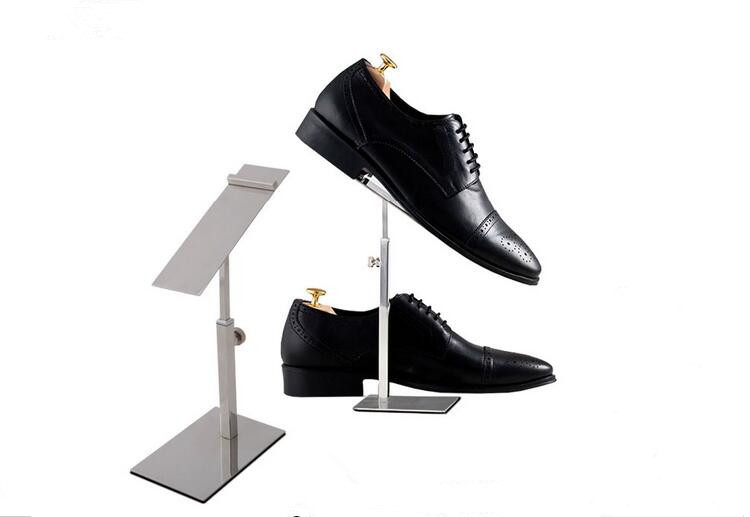 

2pcs Multifunction sandals display stand women high heels display rack 2017 New Rotatable stainess steel men dress shoe display holder