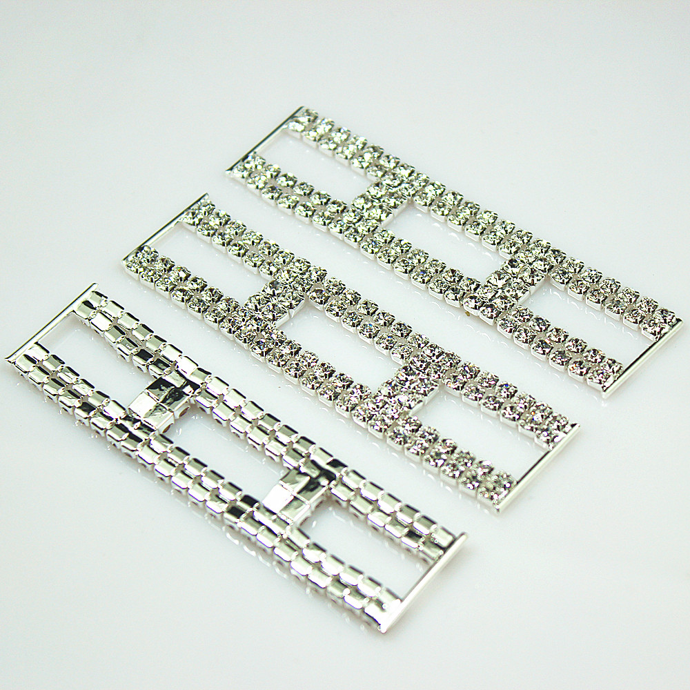 

CJSIR 10pcs 80mm Silver Clear Crystal Rhinestone Bikini Connectors Buckle Silver Base Chain For Swimming Wear Bikini Decoration, Black