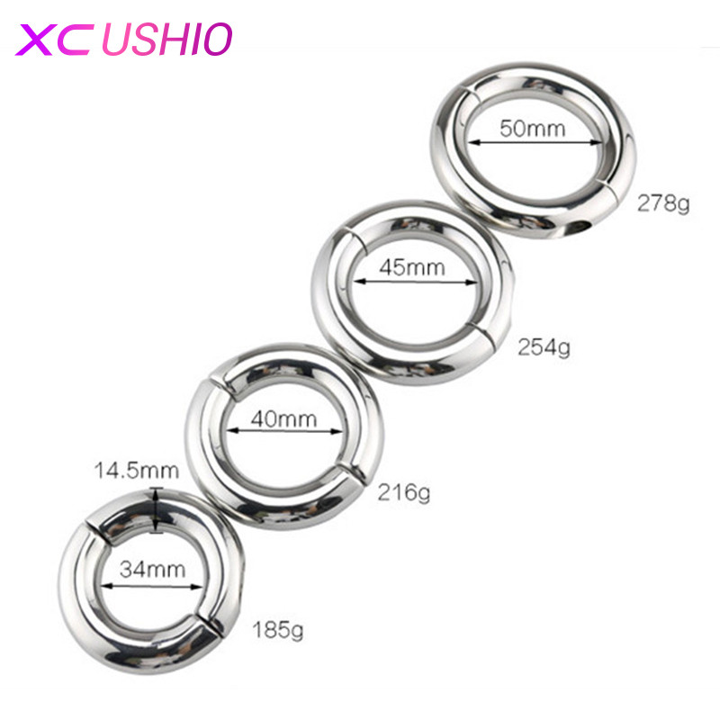 

Stainless Steel Penis Ring Ball Stretcher Delay Lasting Metal Cock Ring Scrotum Restraint Testicular Chastity Device for Men 0701