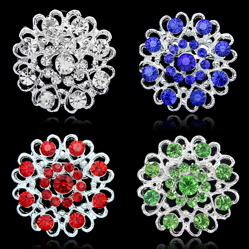 

Rhinestone Crystal Heart Flower brooches Pins Bouquet Brooch Collar pin corsage women men Wedding jewelry Christmas Gift Drop Ship, Gray