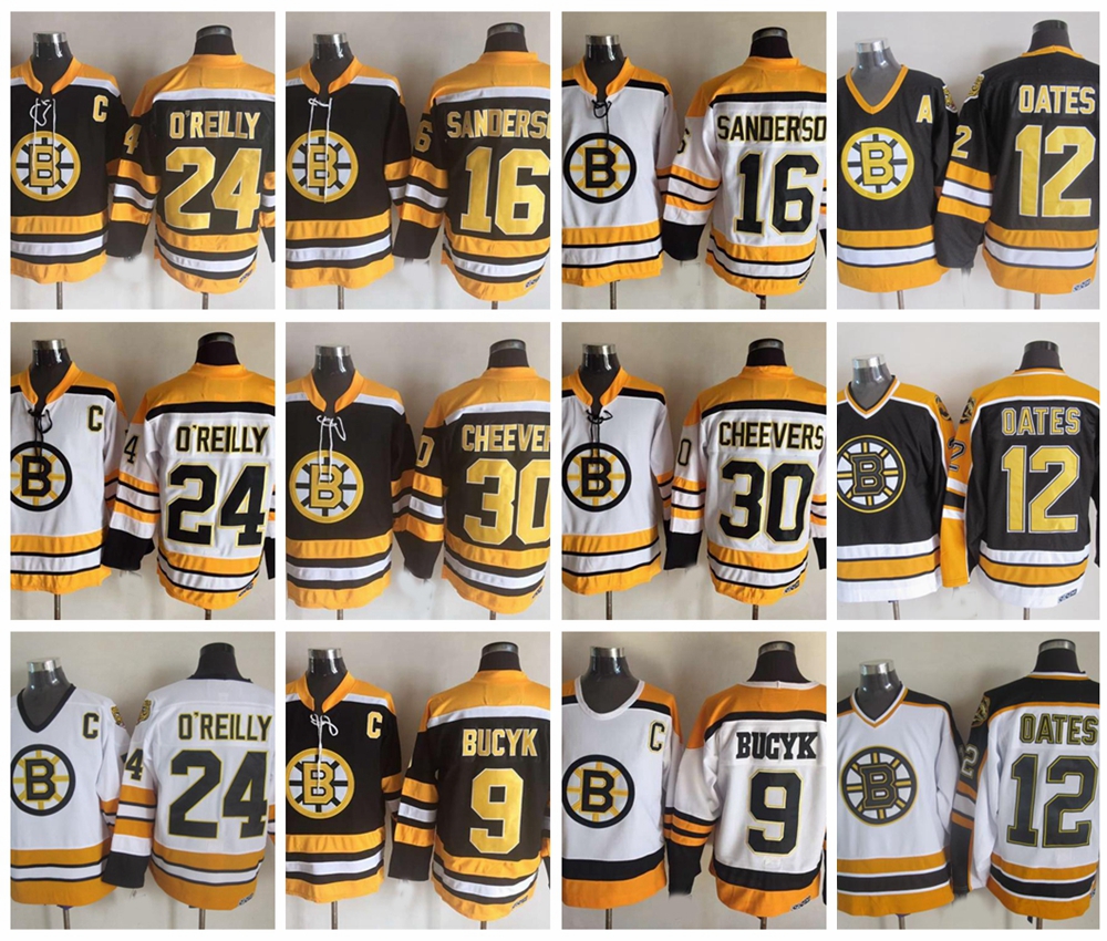 

Vintage Boston Bruins Hockey Jerseys 12 Adam Oates 9 Johnny Bucyk 16 Derek Sanderson 30 Gerry Cheevers 24 Terry O'Reilly Vintage Jersey, 12 black v