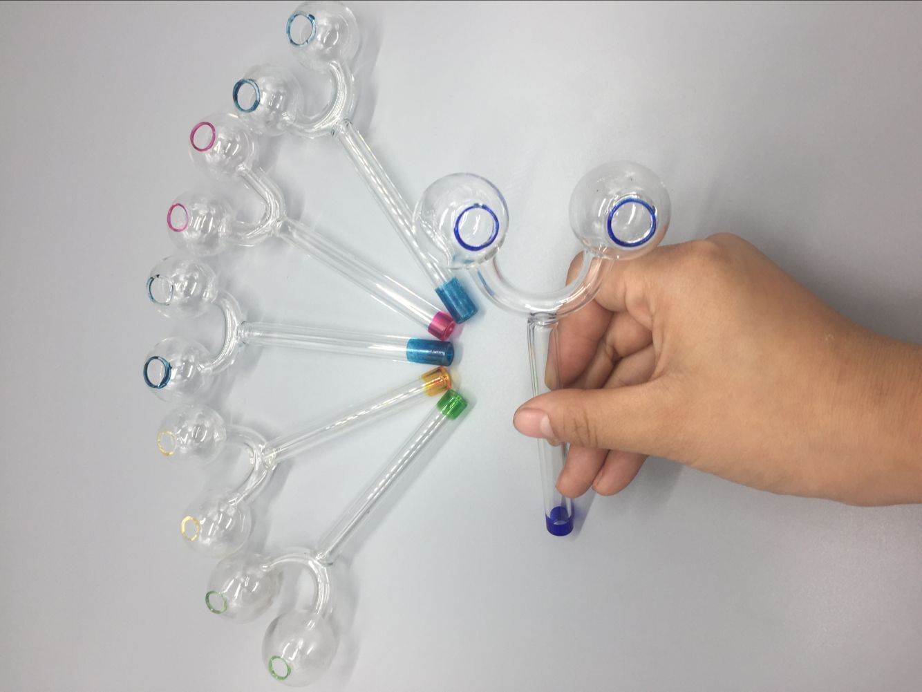 

hot on sale Glass Oil Burner Double Burner glass pipes Smoking Tube water pipe for hookah oil rigs IN STOCK