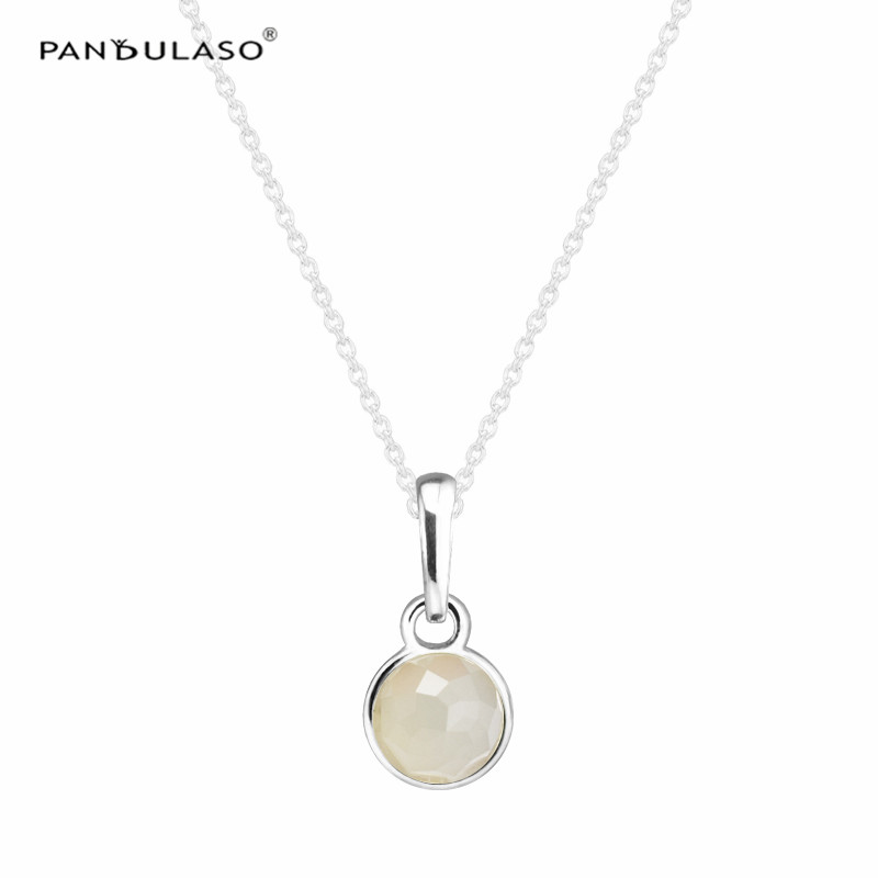 June Droplet Moonstone Pendant Pandulaso Original 925 silver beads for woman Fit pandora bracelet & Bangle Bithstone month stones pendant-image-401115832
