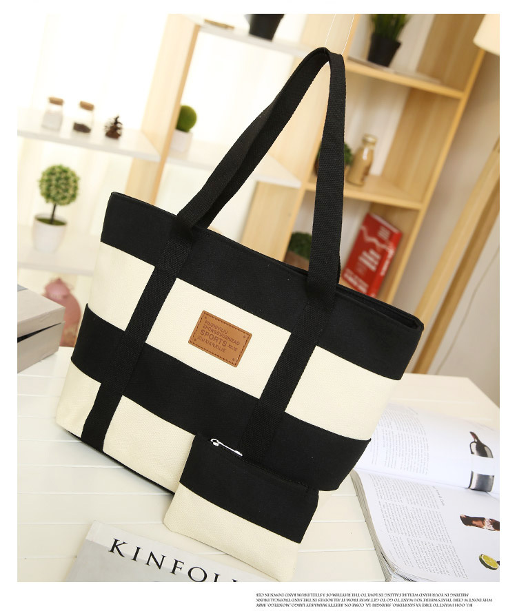 

2017 Fashion women's shoulder bag shopping bags school student zipped bag, Black