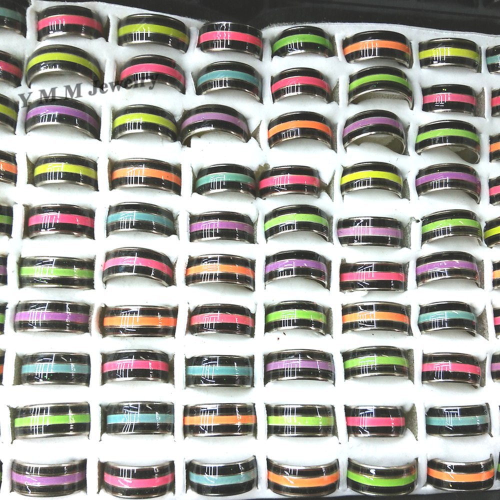 

Good Quality 10mm Width Three Stripes Mood Rings Changes Color From Temperature 100pcs/lot, Silver