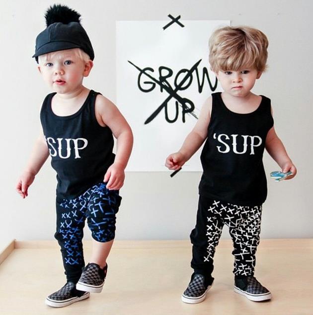 

Ins Boys Clothing Set Summer Letters Vest + Pants 2pcs Kids Sets Children Boy Outfits Clothing Suits 13213, Blue