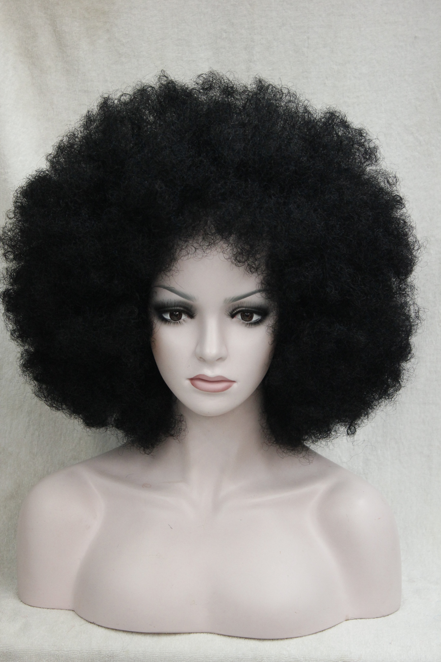 

Free shipping Jet black CURLY AFRO WIG CIRCUS CLOWN UNISEX FANCY DRESS FOOTBALL SPORT SUPPORTER
