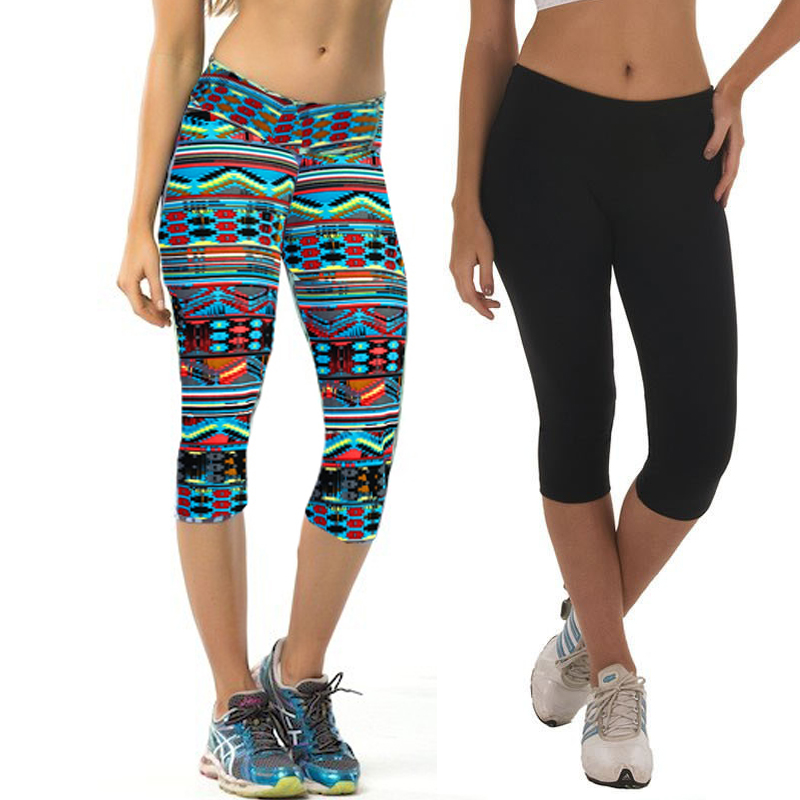 

Women Pro Compress Fitness Workout Capri Legging Bodybuilding Gym Runs Cropped Fitness High Waist Pants, Q47