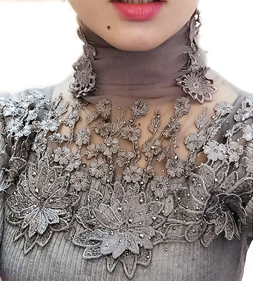 Wholesale- Lace Sweater Autumn Winter Women Sweater Female Sexy Turtleneck Lace dril High Elastic Knitted pullover Slim Sweater Tops SWT161