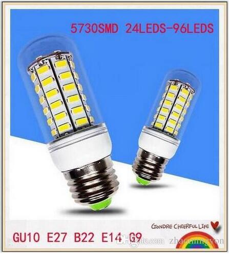 

YOU 5PCS E12 E14 E26 E27 B22 G9 GU10 LED Corn Light Bulb 7W 12W 15W 18W 21W 30W SMD5730 LED Corn Lamp