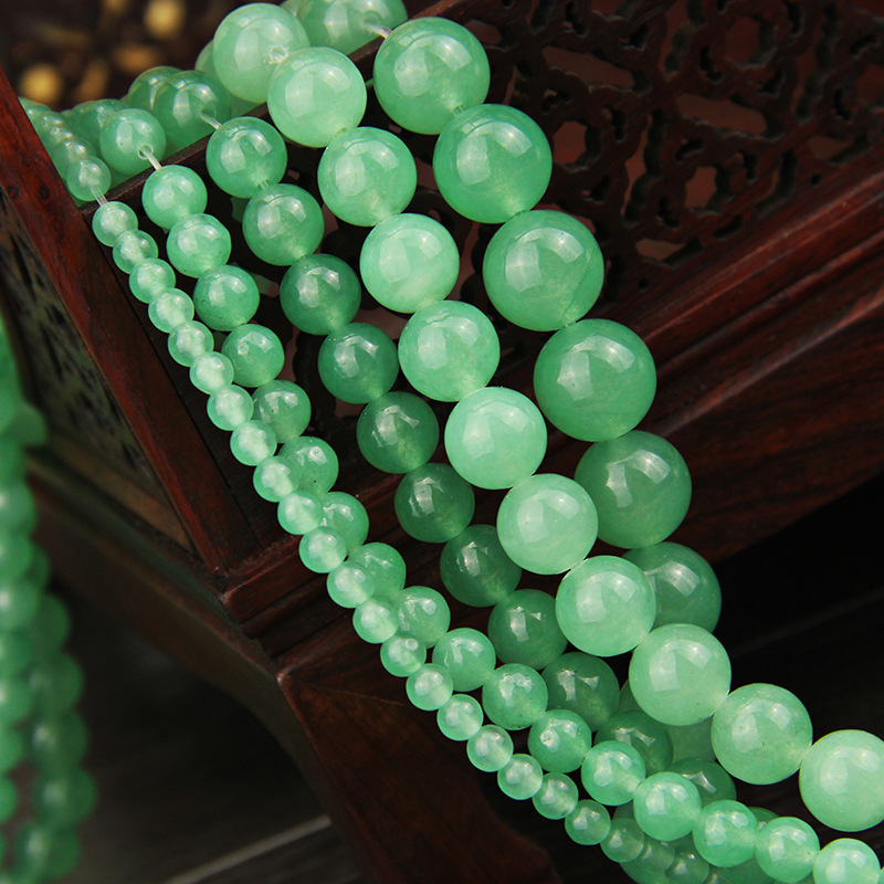 

4/6/8/10/12mm Natural Green Aventurine Jade Stone Beads Green Chalcedony Loose Spacer Beads For Jewelry Making DIY Bracelet Necklace