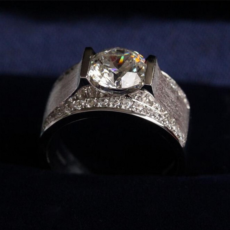 

Men's 925 Silver Sapphire Simulated Diamond Zircon Gemstone Rings Fashion Engagement Wedding Bands Jewelry boys