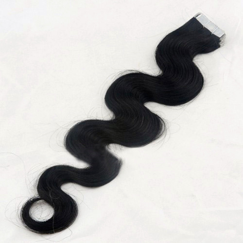 

Grade 7A--Good Quality//100% Human Indian Hair Pu tape in Body wave hair extension with different color & length, 2.5g /pc&40pc/lot, Natural color