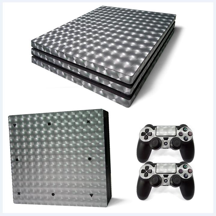 

Cool 3D-Silvery Style Full Set Vinyl Skin Sticker Decor Decals for Sony PS4 Pro Console Skin + 2 PCS Controller Cover Skin Stickers