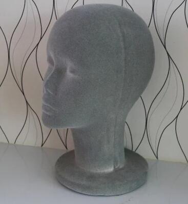 

Freeshipping wholesale Female Flocking Foam Bald male Mannequin Head Wigs Hats Glasses Headphone Display Model Stand gray 1PC B613, Khaki