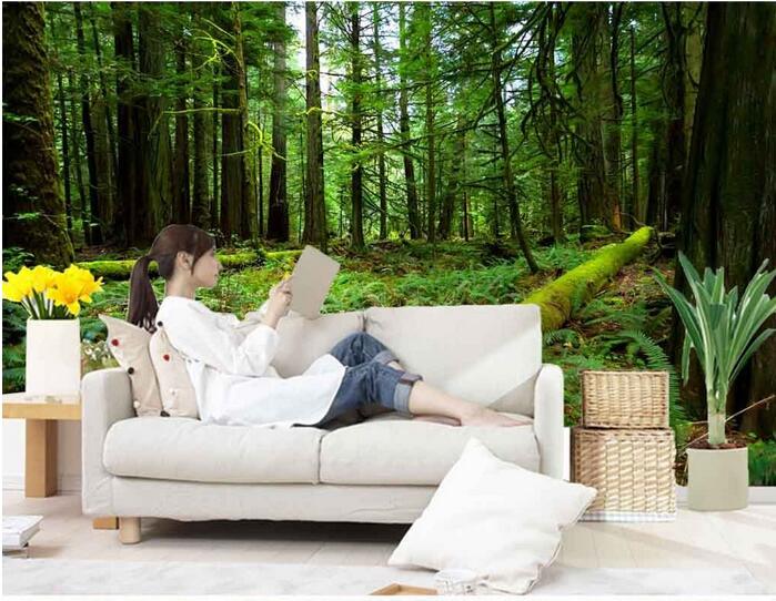 

3d wallpaper custom photo Non-woven mural Virgin forest green landscape decor painting picture 3d wall muals wall paper for walls 3 d, Pictures show