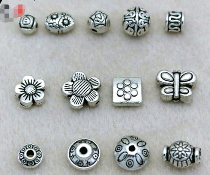 20 Round Baril Perles Charms 9 mm x 7 mm Plaqué Argent gros trou 4.8 mm bijoux