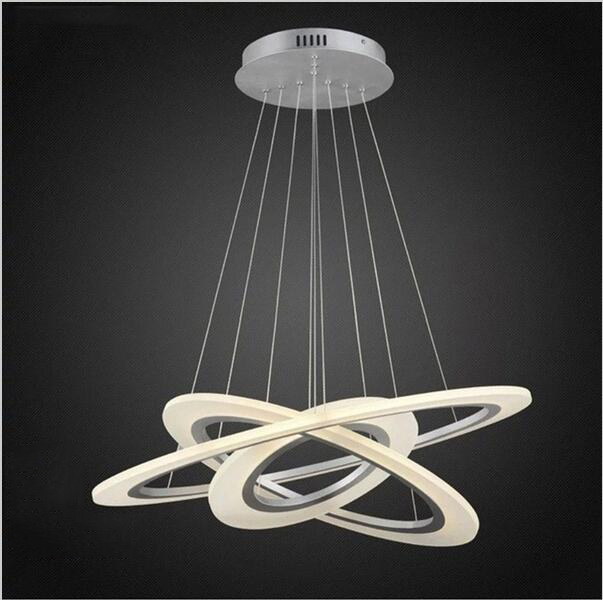 

Modern Acrylic LED Pendant Light 3 Circle Suspension Chandeliers Lighting for Living Room Dining Room Bedroom