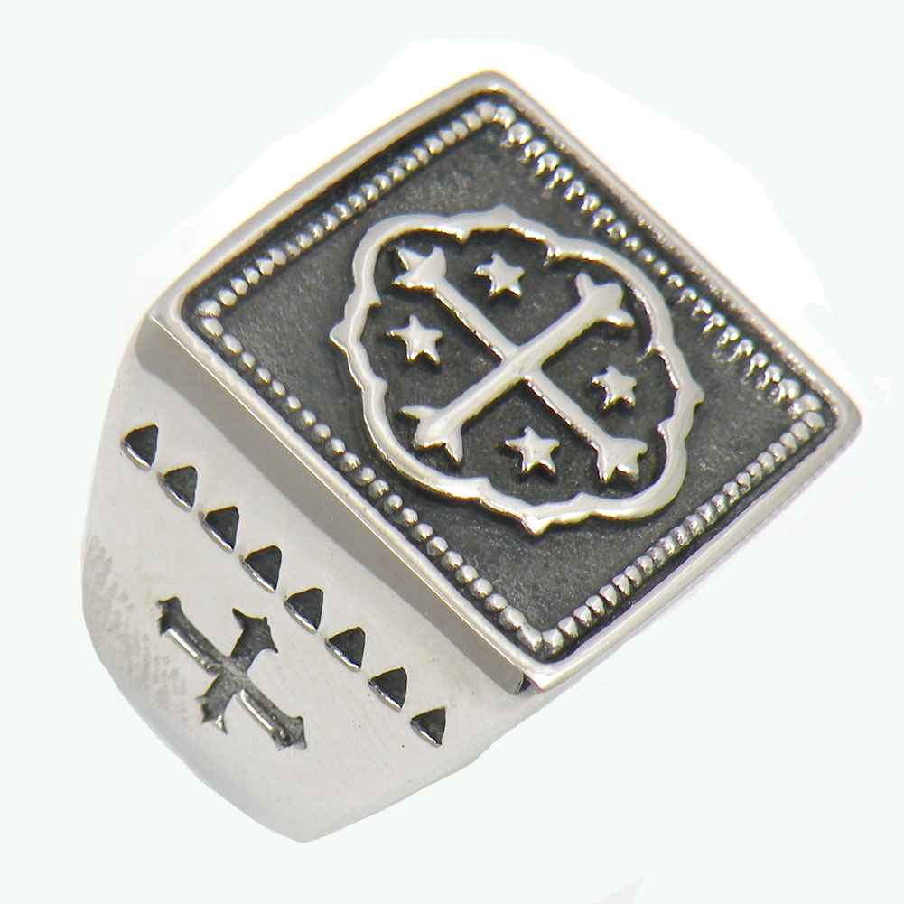 

FANSSTEEL stainless steel mens or wemens jewelry free masonary CHRIST CROSS KNIGHTS TEMPLAR CROSS MASONIC RING gift 13W66