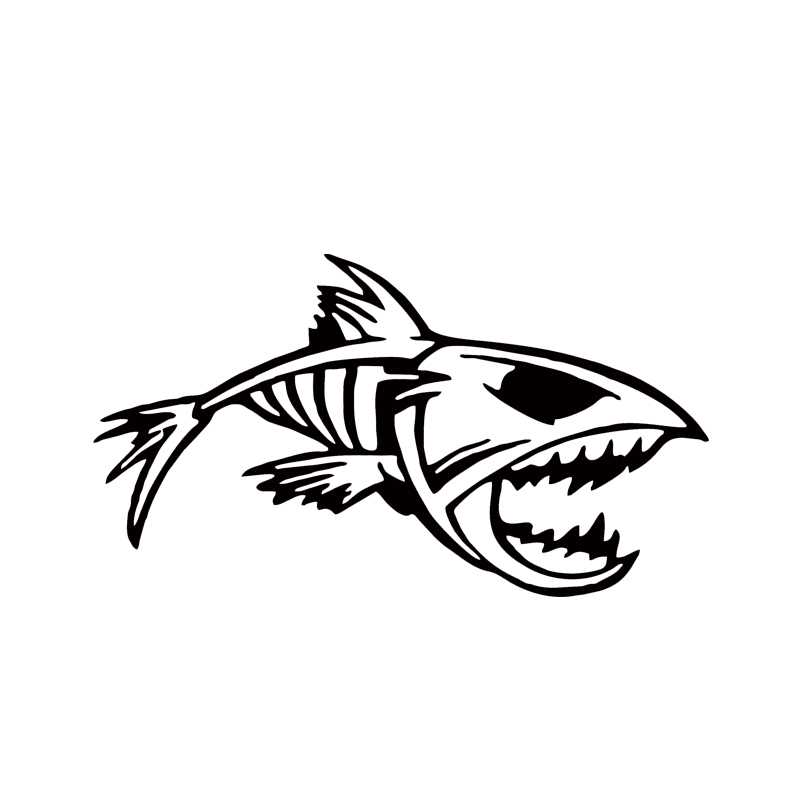 

Hot Sale Mouth Skeleton Tribal Fish Vinyl Decal Kayak Fishing Truck Boat Car Styling Stickers Car Window Bumper Jdm, Color