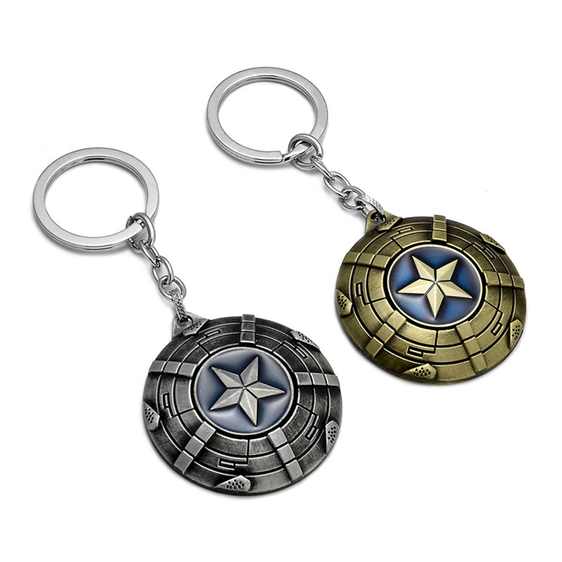 I Vendicatori Capitan America Keychain Supereroe Star Shield Pendant Keyring Car Key Chain Accessori Batman Marvel Key Chains I Vendicatori Capitan America Keychain Supereroe Star Shield Pendant Keyring Car Key Chain Accessori Batman Marvel Key Chains