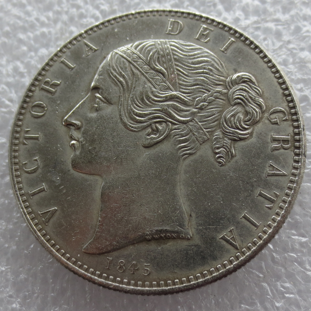 

1845 Queen Victoria Young Head Silver Crown Coin - Great Britain Copy Coins