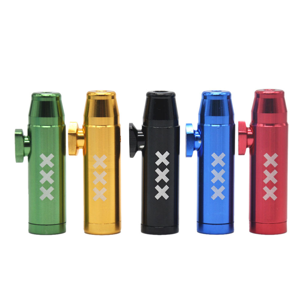 

Wholesale Smoking Metal Tip Bullet Snuff Rocket Snorter Sniffer Mix Color 55 MM High Pipe Cleaners Wood Cigarette
