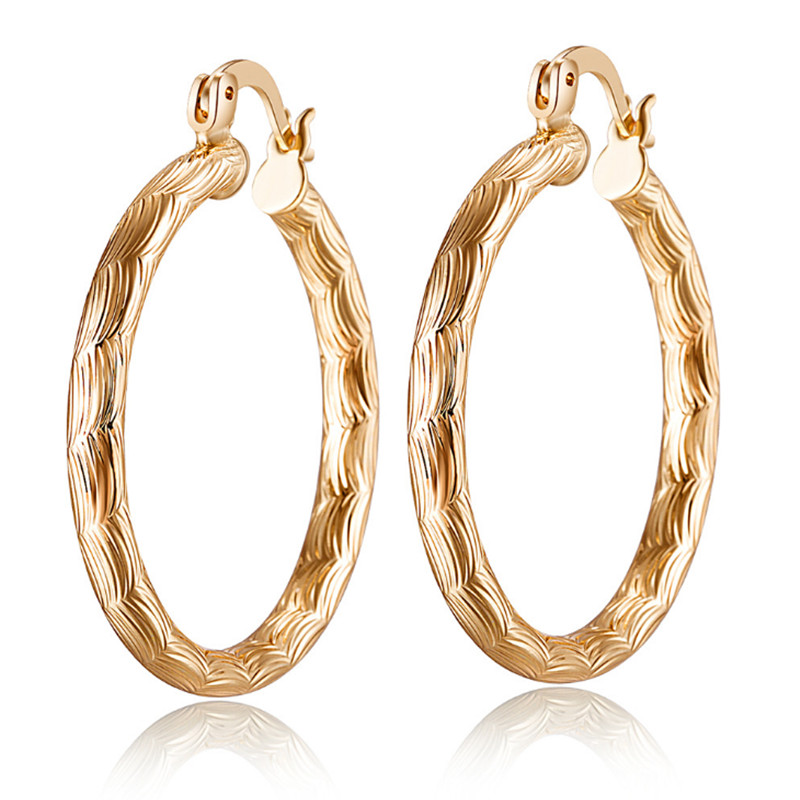 

Hotsale Fashion Women Earrings Jewelry High Polished 18K Yellow Gold Plated Earrings Hoops for Girls Women for Wedding Party ER-962, Golden;silver