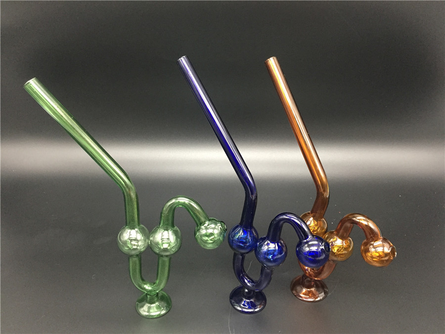

20cm Big thick Colorful Snakelike Glass Pipess Bong Oil Burners Glass tobacco Water Pipes for smoking Hookahs Pipe with Base free shipping