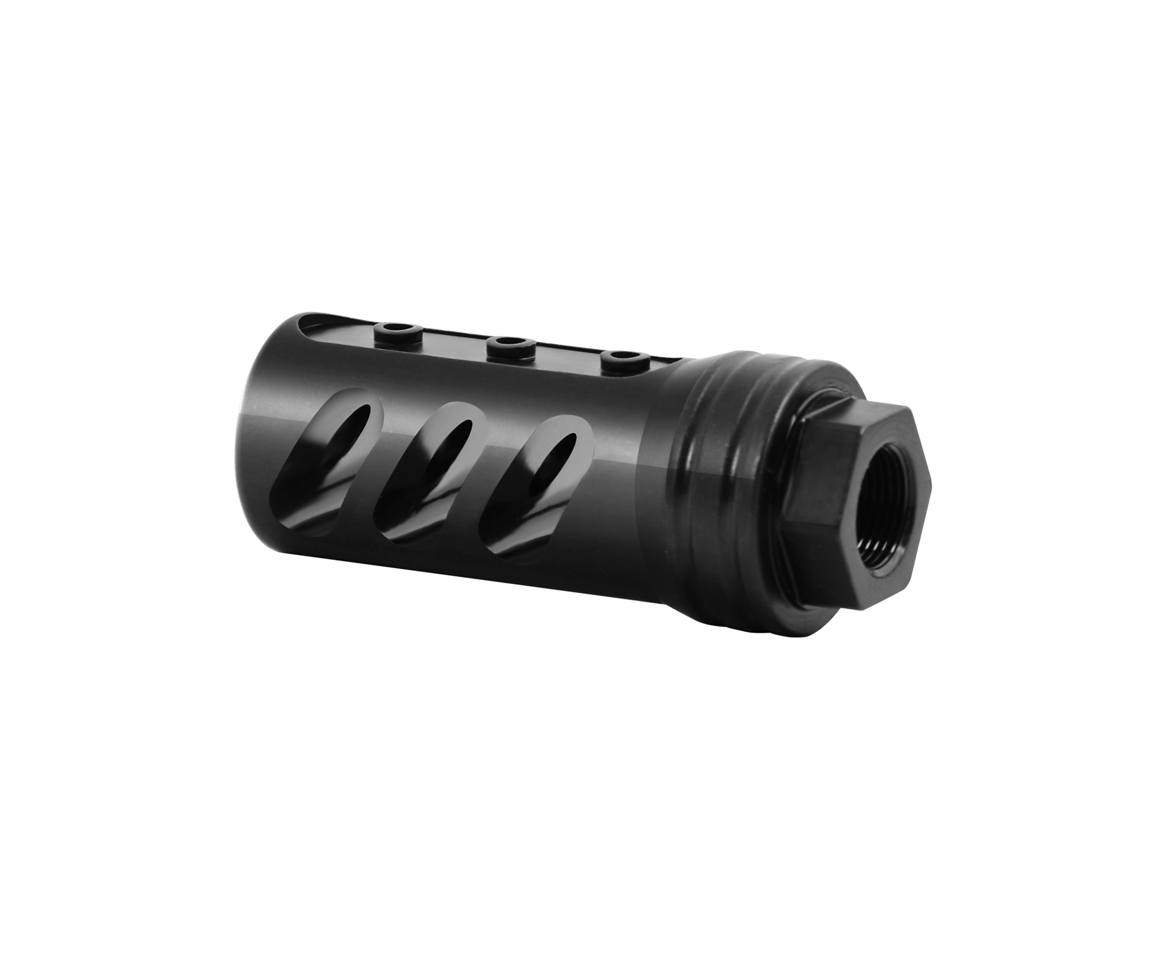 

Muzzle Brake .308 M14x1LH Threads Tactical Recoil Compensator Steel with Jam Nut