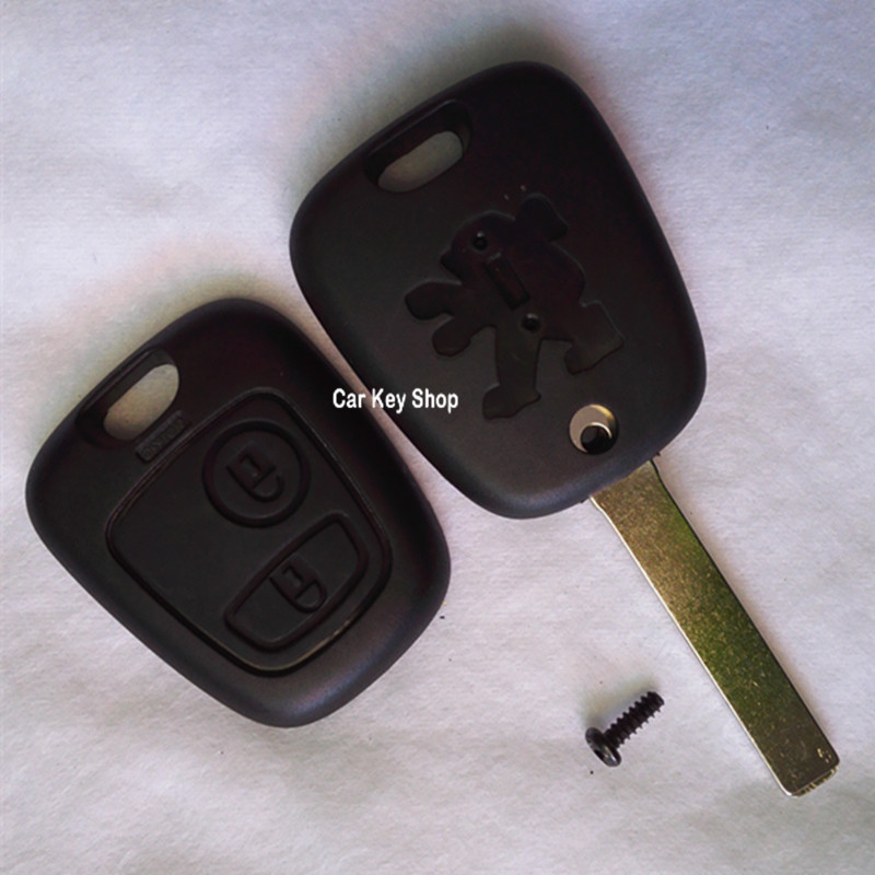 

2 Buttons Remote Key Shell for Peugeot 307 Car Keys Blank Key Cover Case without Groove Free Shipping, Black