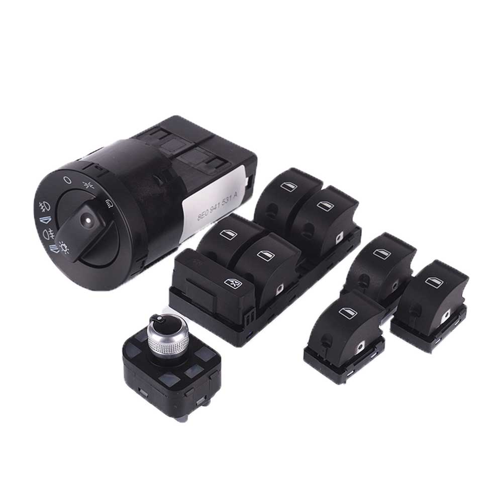 CAR Guaranteed 100% 6PCS Window Panel Headlight Mirror Switch Control Set For Audi A4 B6 Sedan 8E0 941 531 A 8E0 959 855 4FD 959 565-image-467273560