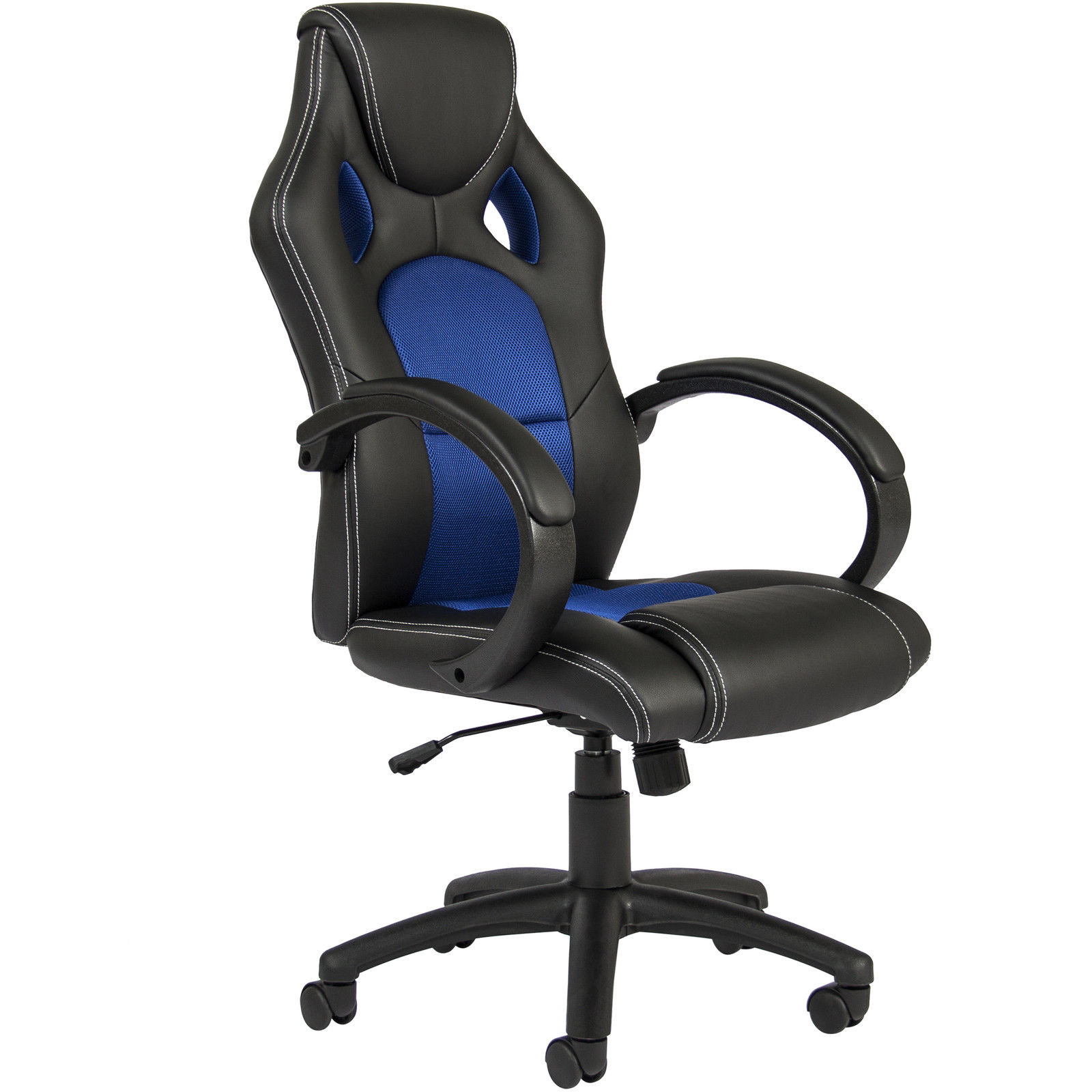 

Executive Racing Office Chair PU Leather Swivel Computer Desk High-Back Blue