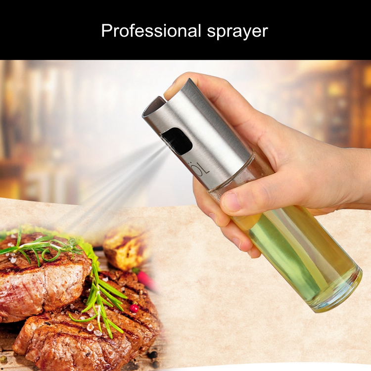 

100ml Glass Oil Sprayer Olive Pump Silver Stainless Steel Spray Oil Bottle Sprayer Can Jar Pot Tool Can Pot Oil Sprayer