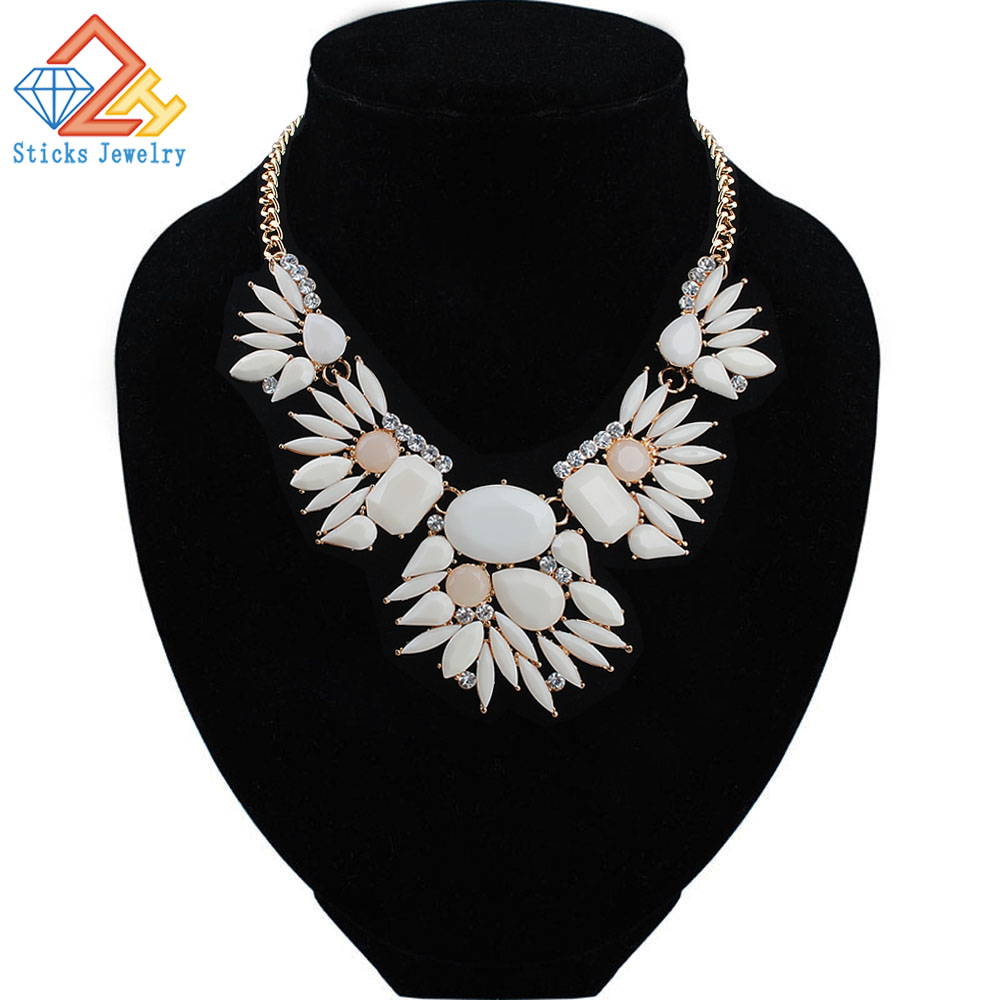 

lady Gem Crystal Flower Statement Unique Pendant Rhinestone Luxury Instagram Maxi Choker Necklace