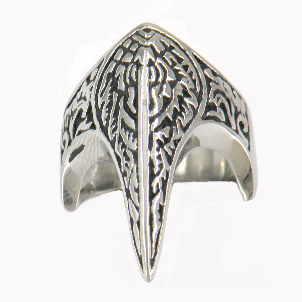 

FANSSTEEL STAINLESS STEEL mens or womens PUNK VINTAGE celtic CLAW long beak ring BIKER RING SIGNET RING GIFT 11W23