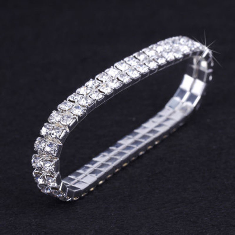 

12 pieces Lot Wedding Bridal Jewelry Elastic Crystal Rhinestone Stretch Silver Gold Bangle Bracelet Wholesale Wedding Accessories for Women