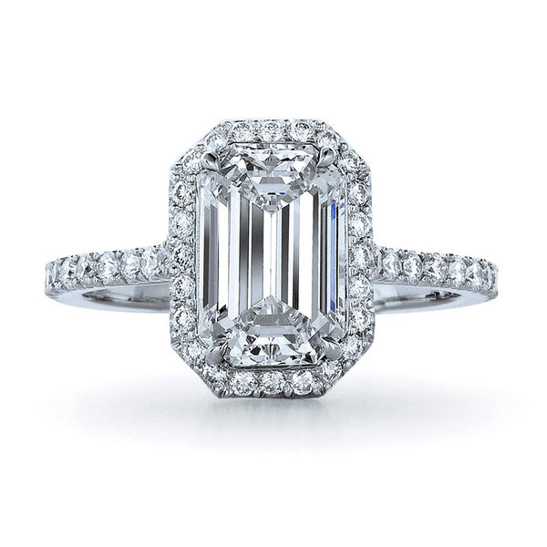 Amazing 1Carat Emerald Cut Synthetic Diamond Engagement Ring Genuine Solid Sterling Silver Ring-image-397188538