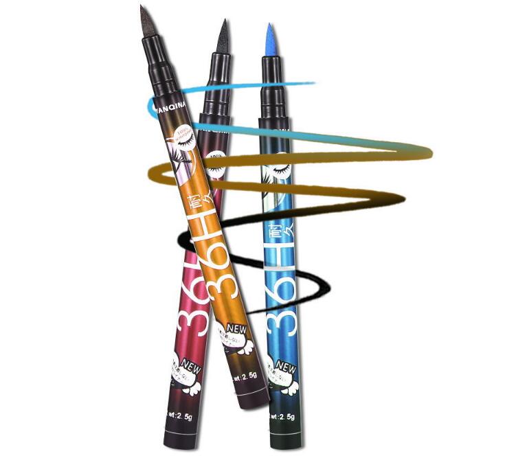 

2017 Newest 4 Colors YANQINA 36H Makeup Eyeliner Pencil Waterproof Black Eyeliner Pen No Blooming Precision Liquid Eye liner