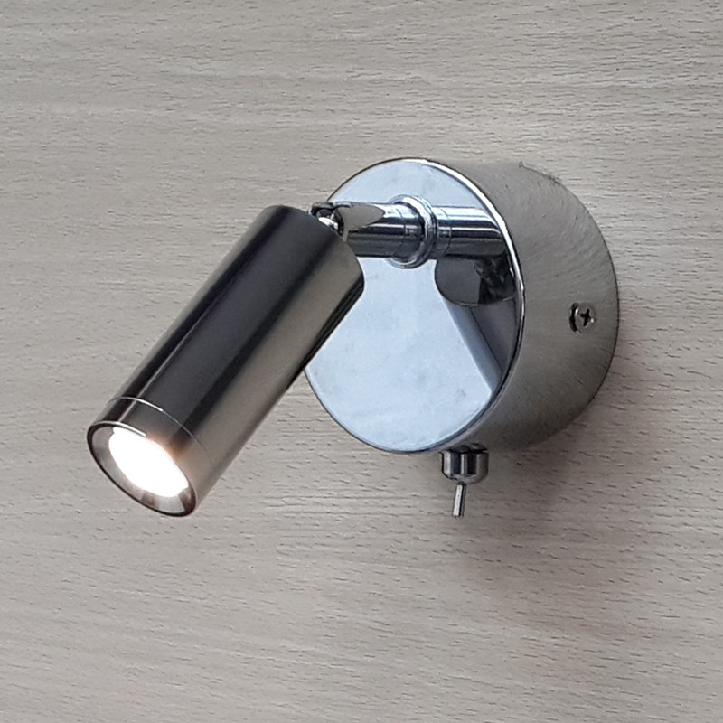 

Topoch LED Reading Lamp for Beds 3W Built-in Driver Revolving Head Chrome Finish for Hotel/Residential RV/Motorhome/Yacht/Boat