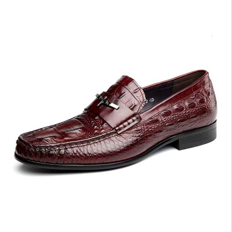

Formal Dress Shoes Cow Leather Spring Summer Men 's Business Casual Shoes Basic Flat British Fashion Wedding Dress Black Shoes, Red