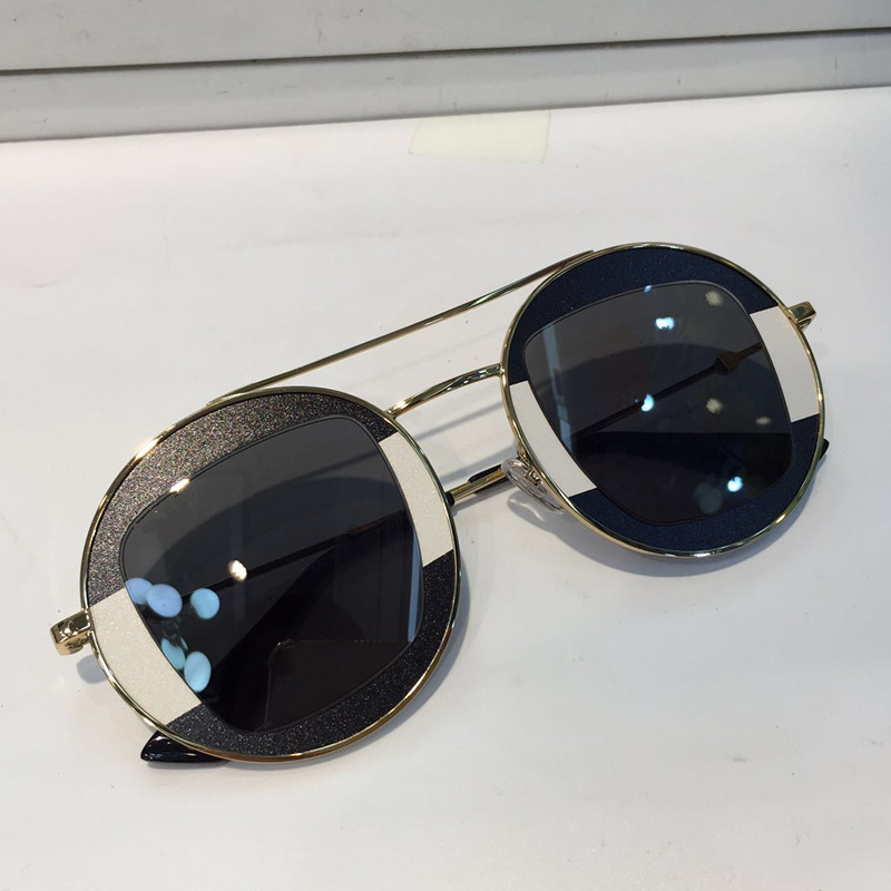 

0105 New Popular sunglasses Women Fashion Round Goggle Summer Style Mixed Color Frame Top Quality UV Protection Lens Come With Case 0105S