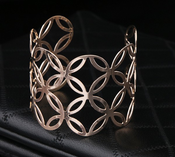 

Fashion Womens Jewelry Bangle Open Gold /Silver Tone Cut out Cuff Bracelets Bangle For Womens Gifts Jewelry