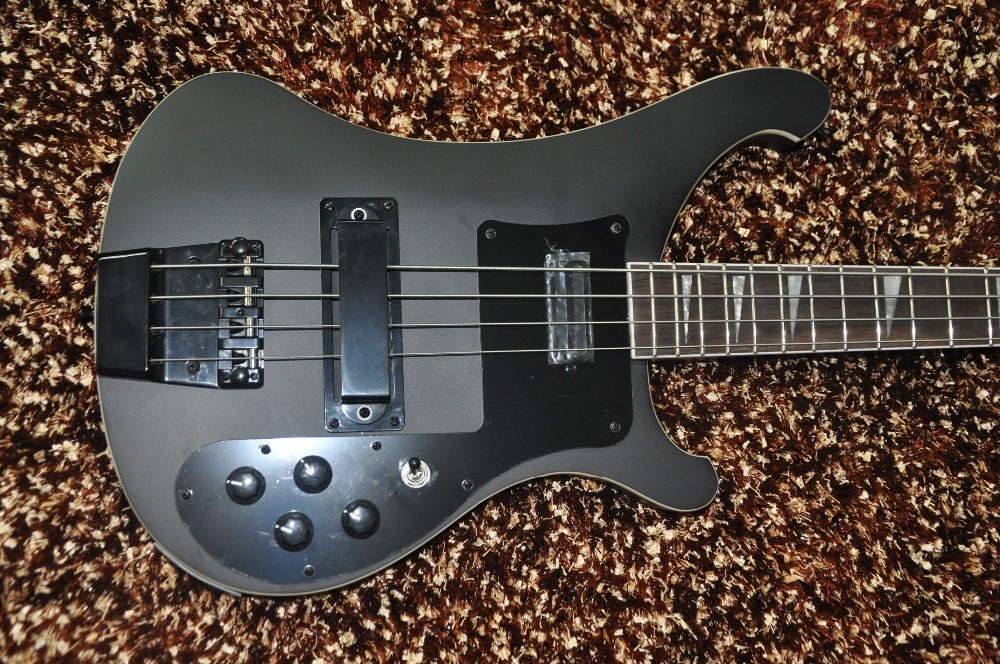 

Custom RICken 4 Strings Matte Black 4003 Electric Bass Guitar Black Hardware Triangle MOP Fingerboard Inlay Top Selling