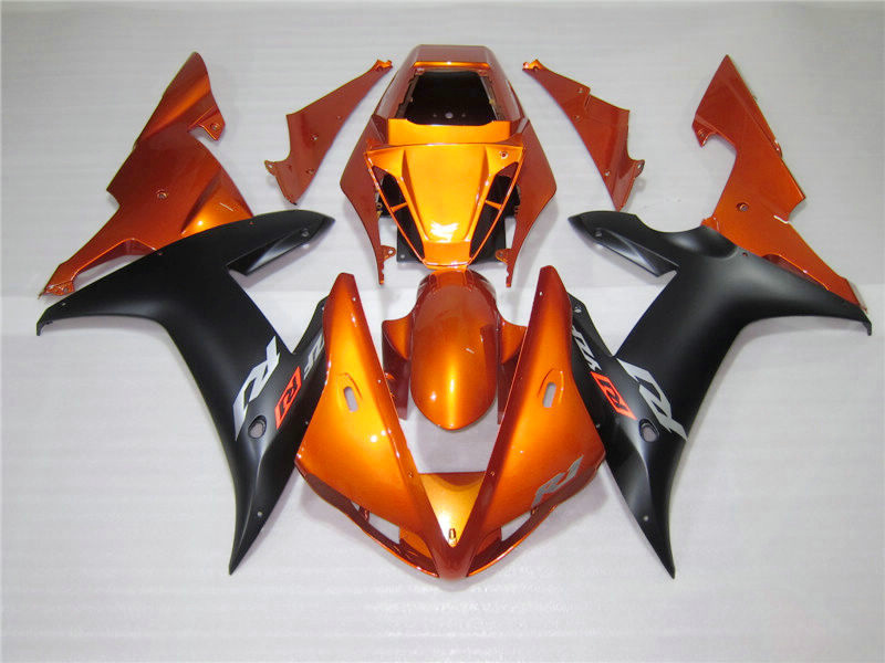 

Injection molded bodywork fairing kit for Yamaha YZF R1 2002 2003 orange black fairings set YZF R1 02 03 OT45, Same as picture