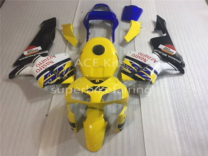 

3 free gifts For Honda CBR600RR F5 03 04 CBR600RR 2003 2004 Injection ABS Motorcycle Fairing Kit Yellow black White AT1