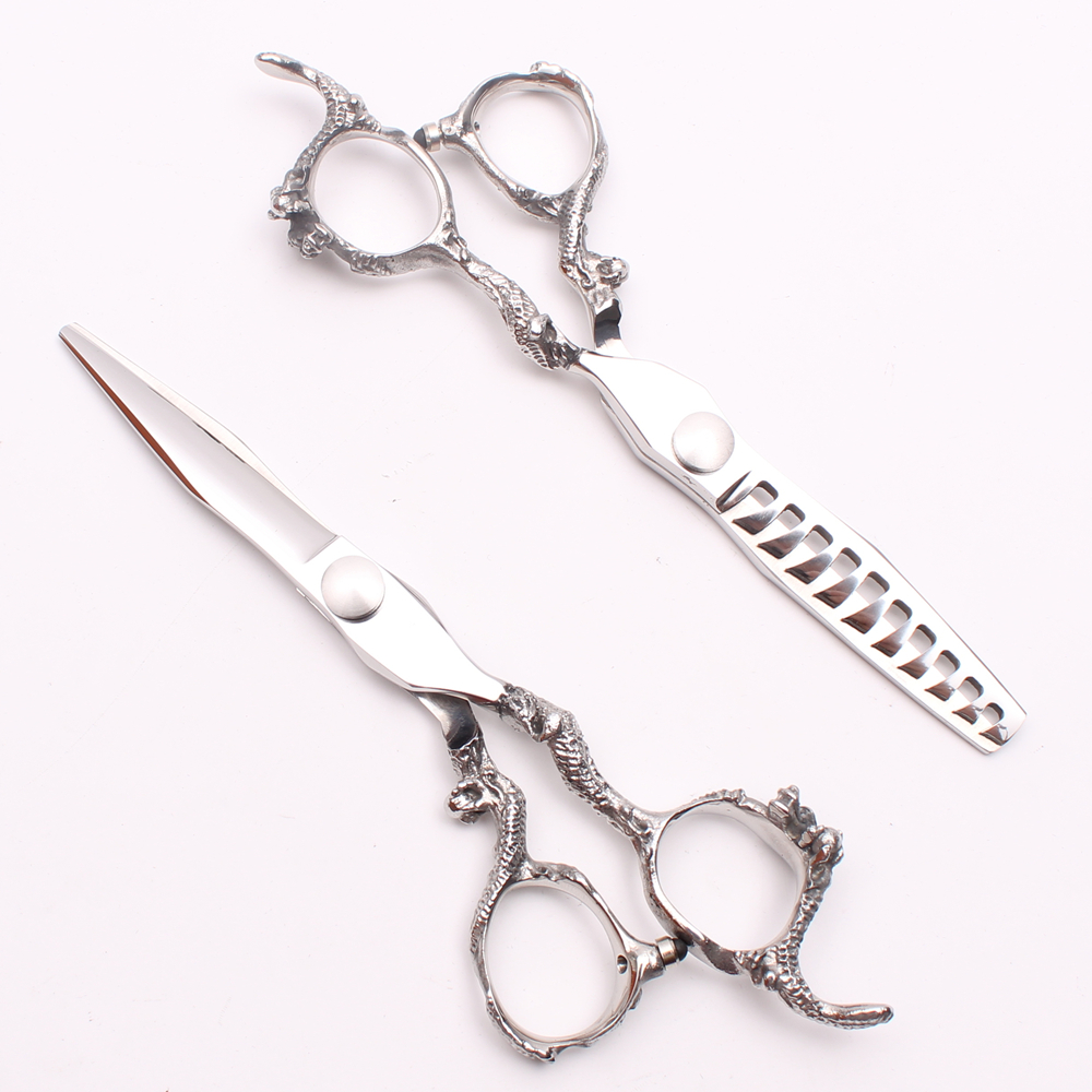 

6" 440C Customized Logo Silver Gem Professional Human Hair Scissors Cutting or Thinning Shears Barber"s Hairdressing Shears Style Tool C9006
