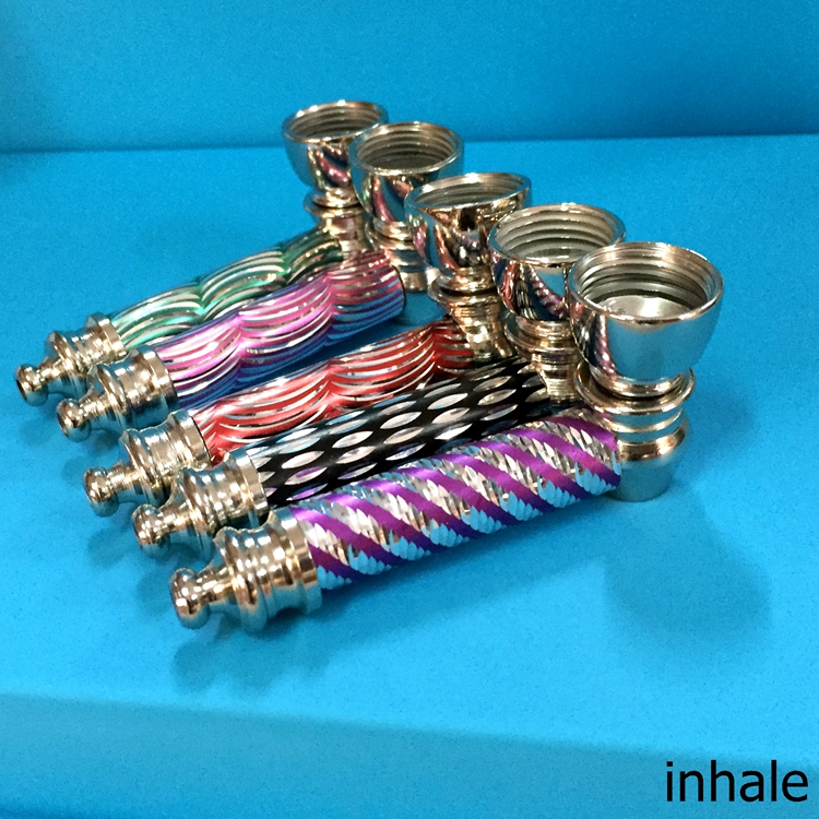 

SHIP FROM USA diamond cut sleeve smoke Metal Pipes Portable Creative Smoking Pipe Herb Tobacco Pipes Gifts Narguile Grinder MHP27