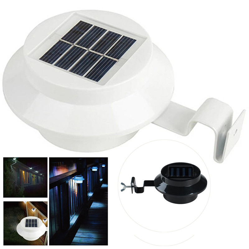 

6Pcs 3LED Solar Powered Energy Saving Outdoor Light All Weather Lamp for Garden Landscape Yard Fence Gutter Roof Wall Door
