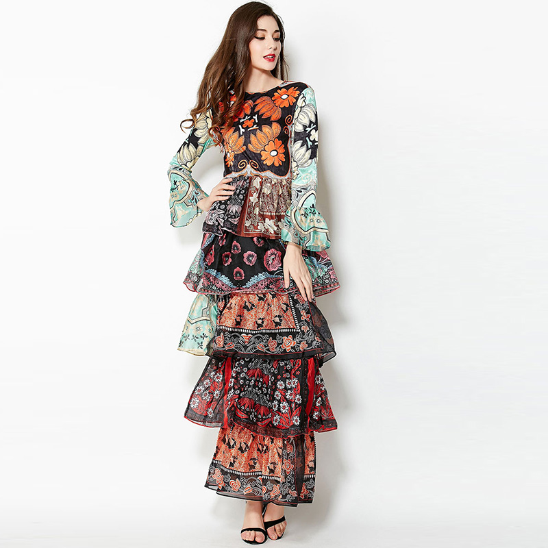 ruffle tiered maxi dress